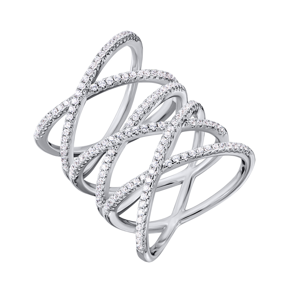 

Серебряное кольцо с фианитами 000134286 17.5 размера