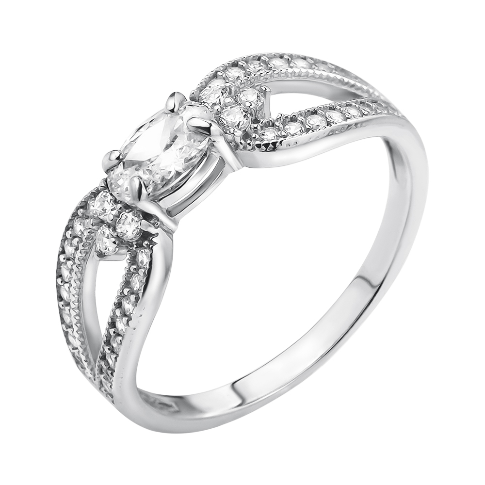 

Серебряное кольцо с фианитами 000116316 17 размера