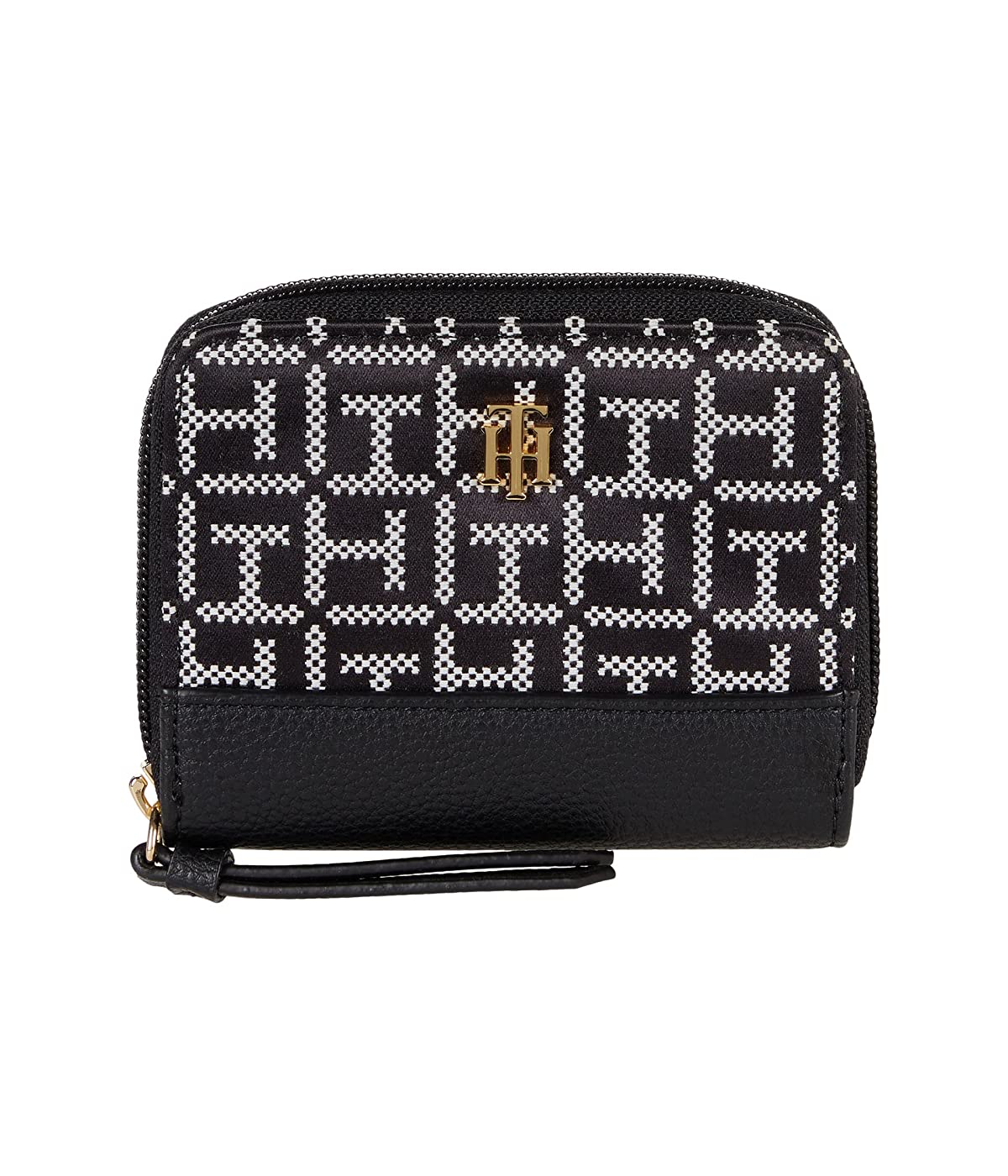 

Кошелек Tommy Hilfiger Parker II Small Zip Wallet - Square Monogram Jacquard Black/White, Универсальный