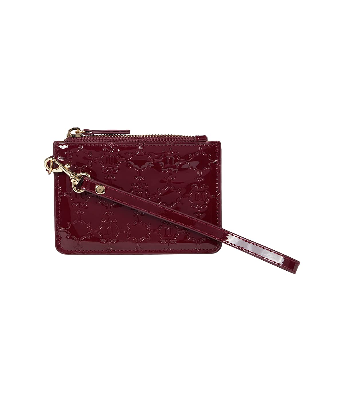 

Кошелек Nanette Lepore Top Zip Card Case Wristlet Strap Cranberry Patent, Универсальный