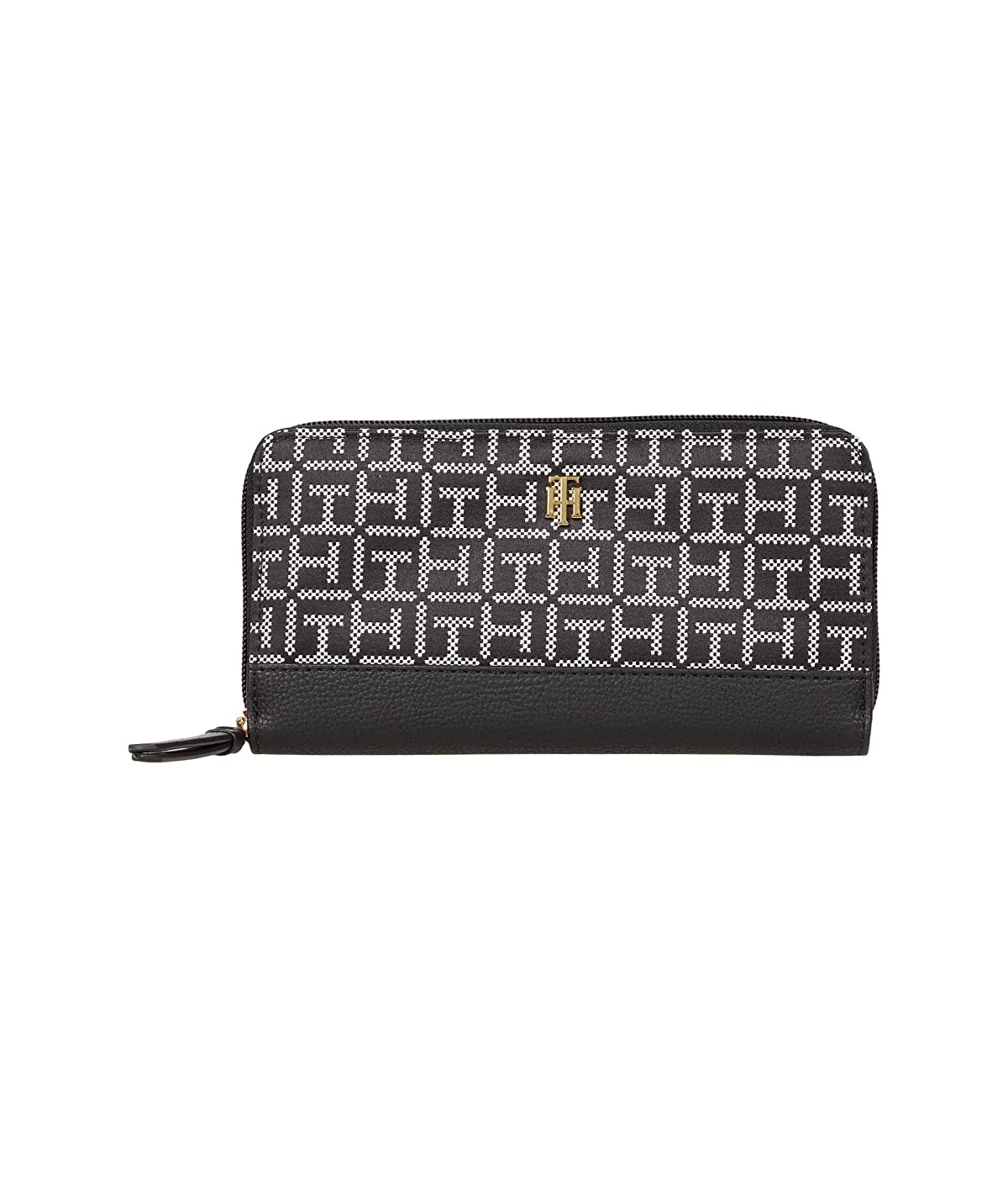 

Кошелек Tommy Hilfiger Parker II Zip Around Wallet - Square Monogram Jacquard Black/White, Универсальный