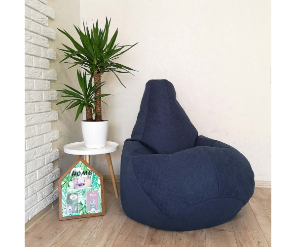 

Кресло-груша велюр синий стеганное KatyPuf XL 125x90