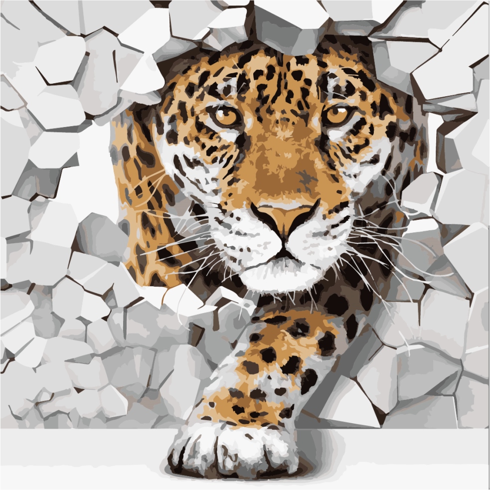 

Картина по номерам ArtStory 3D Ягуар, 40 х 40 см (AS1092) (Без коробки)