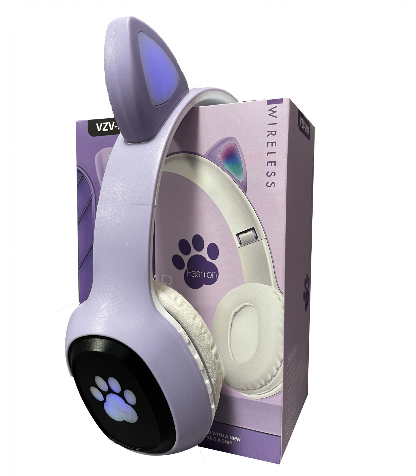 

Беспроводные Bluetooth наушники с кошачьими ушками и LED подсветкой Cat VZV-25M Фиолетовые