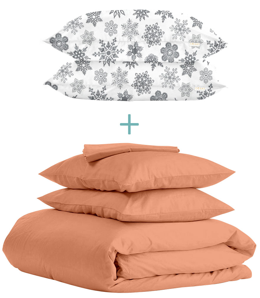 

Комплект Cosas Ranfors Terrakot + подарок наволочки 2 шт Snowflakes Grey