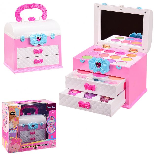 

Набор детской косметики в шкатулке/чемодане FunnyToys J-1045 Тени, лаки, блеск для девочек в комоде