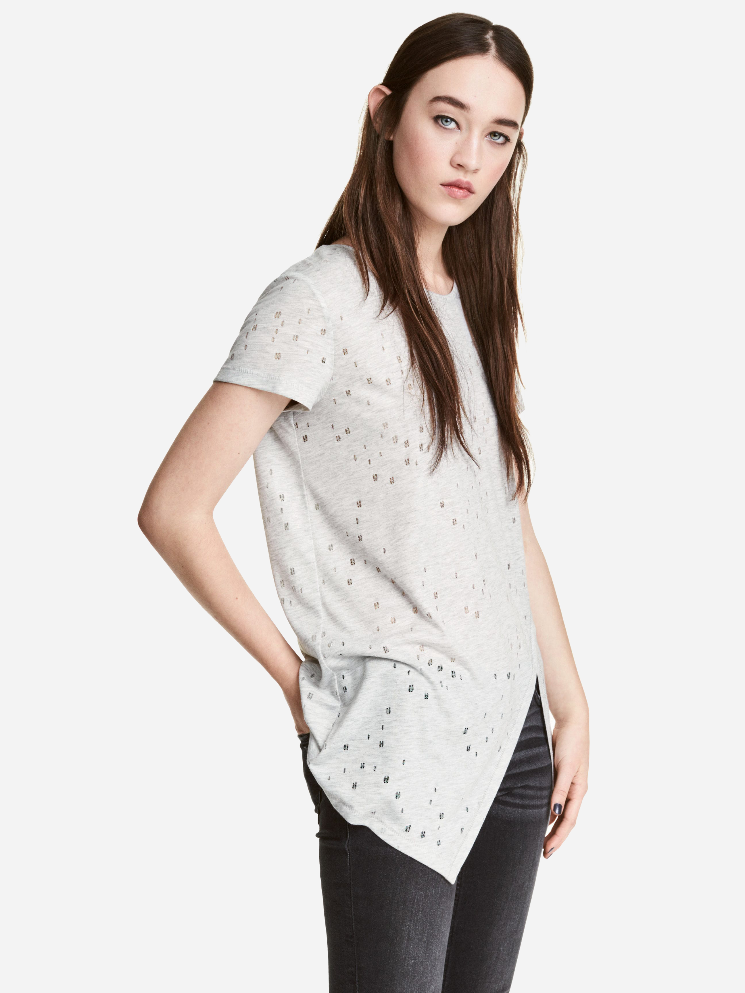 

Футболка H&M 0429567-01  Светло-серая, Футболка H&M 0429567-01 XS Светло-серая