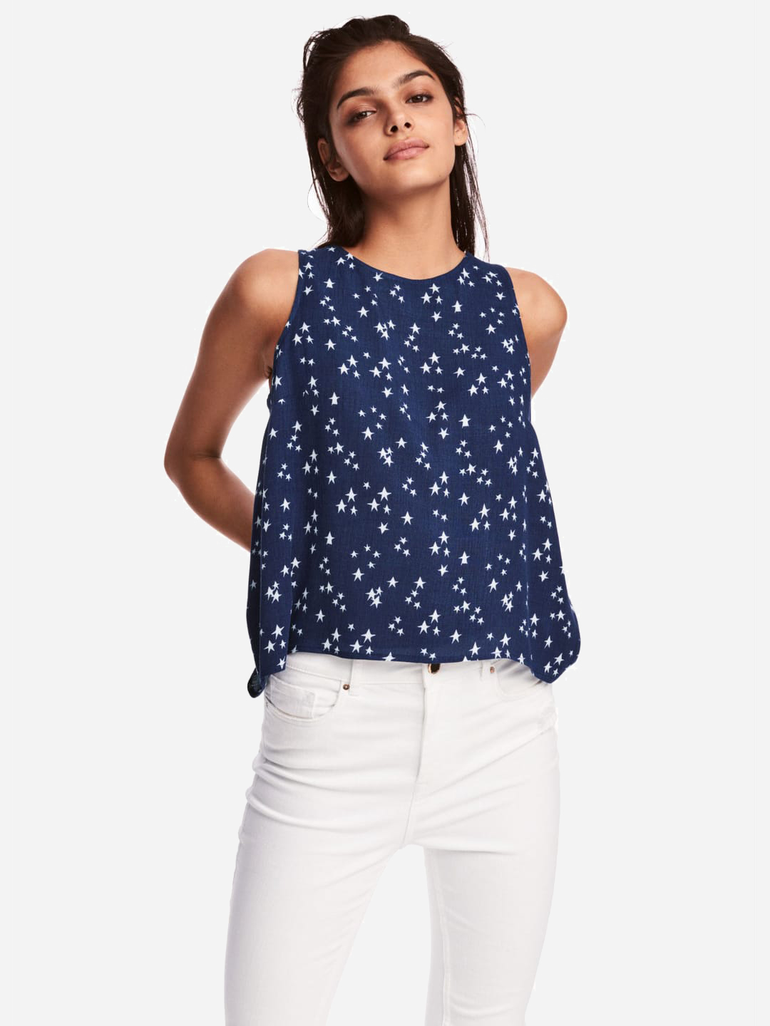 

Блузка H&M 0507360  Синяя, Блузка H&M 0507360 36 Синяя