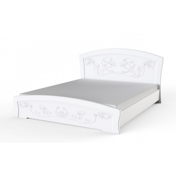 

Кровать двуспальная из МДФ 160 Эмилия 1765х2064х1000 мм с газовым подъемным механизмом белый супермат Неман (без матраса)