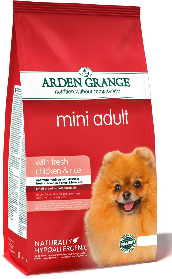 

Сухой корм для взрослых собак малых пород со свежей курицей и рисом Arden Grange Mini Adult Dog Chicken & Rice 6 кг BGL-AG-55