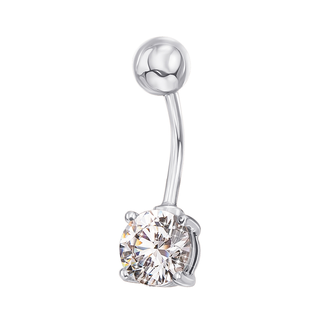 

Пирсинг для пупка из белого золота с фианитом S Zirconia 000134129