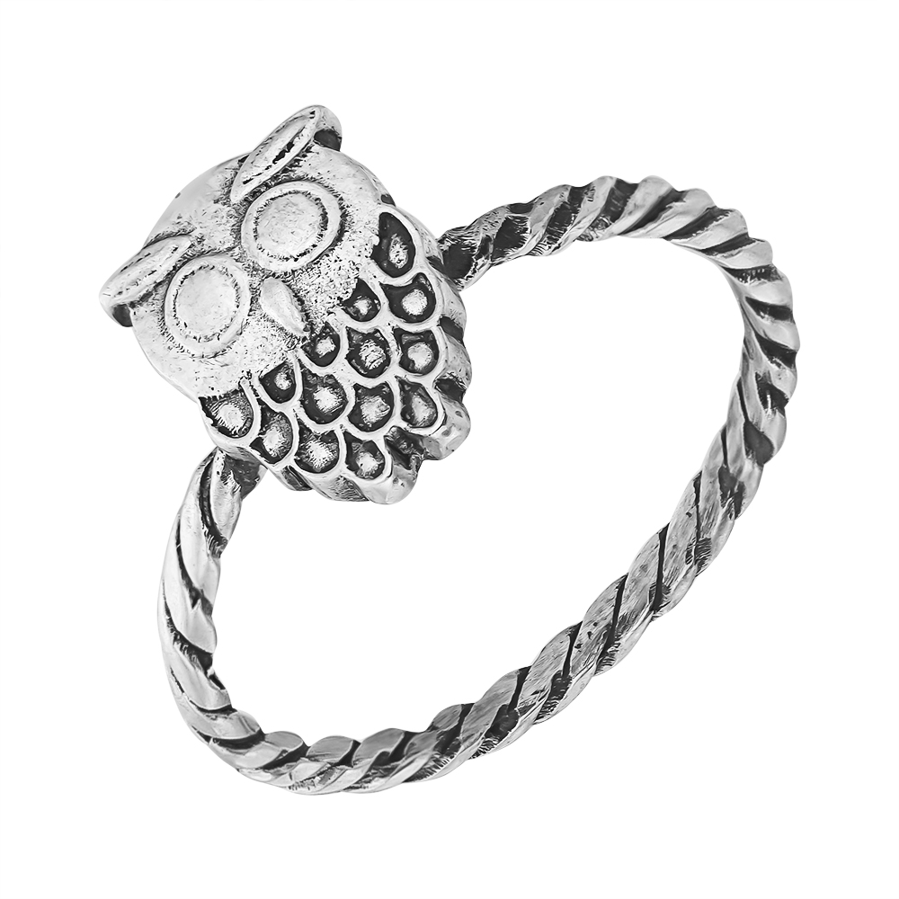 

Серебряное кольцо Owl с чернением 000103156 19 размера