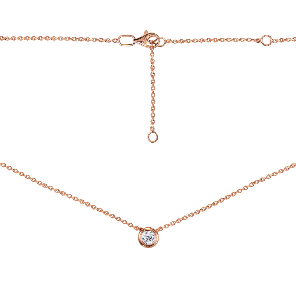 

Золотое колье в красном цвете с цирконием 000117541 40 размера