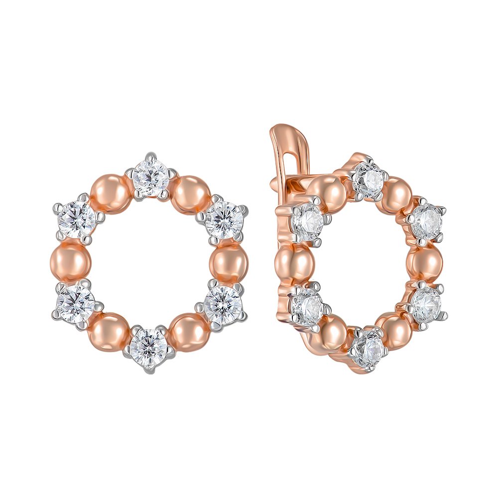 

Серьги из красного золота с фианитами 000150456