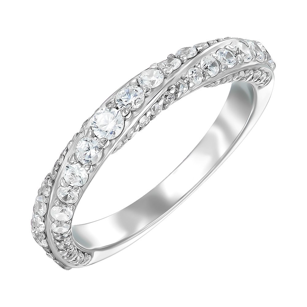 

Серебряное кольцо с фианитами 000151528 16.5 размера