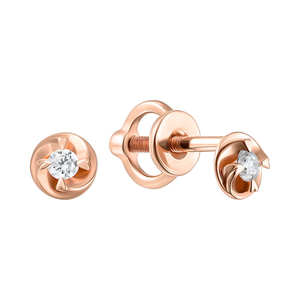 

Серьги из красного золота с фианитами 000151076