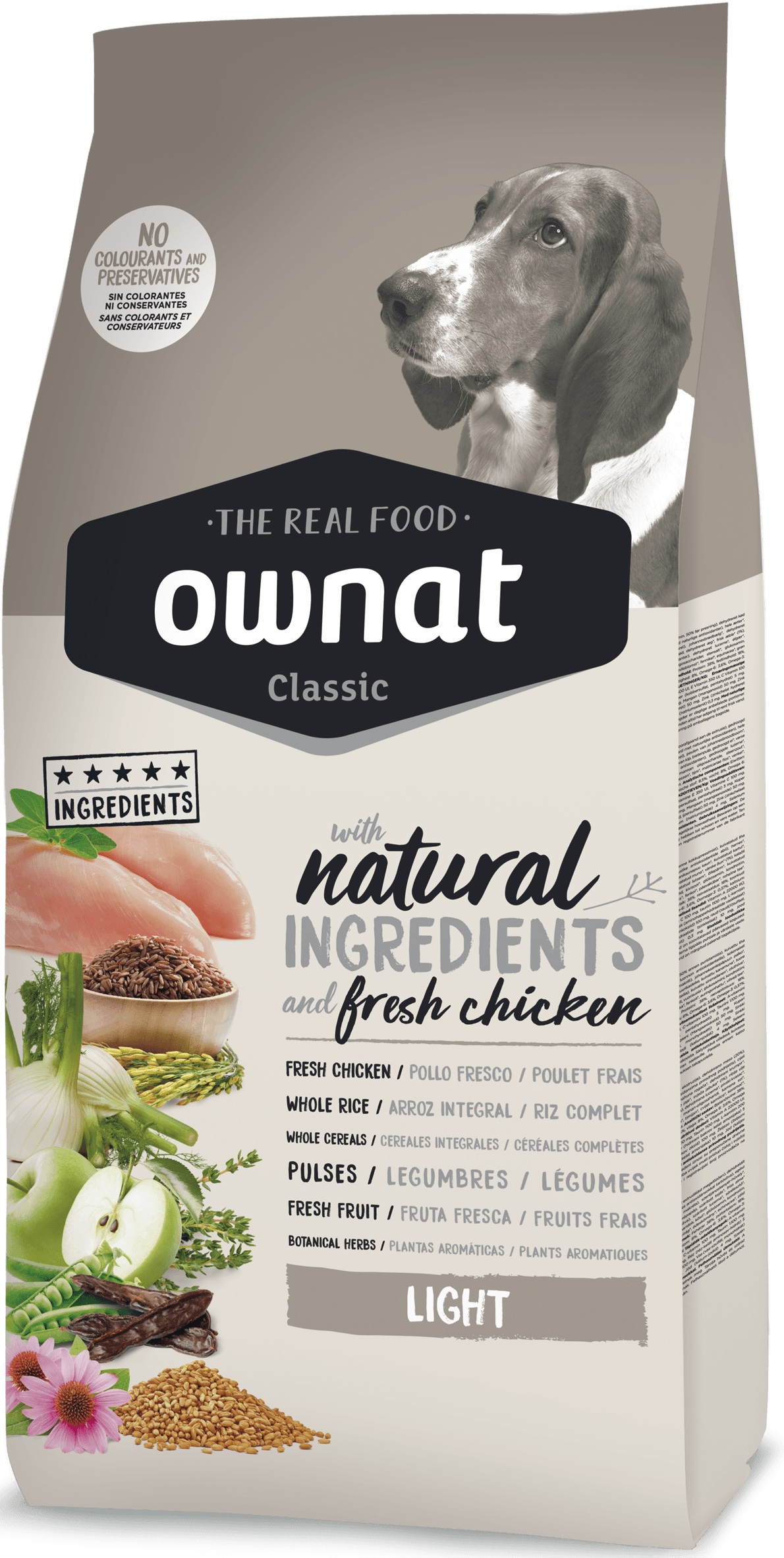 

Сухой корм собак взрослых собак всех пород с избыточным весом с курицей Ownat Classic Light 20 кг BGL-OW-29