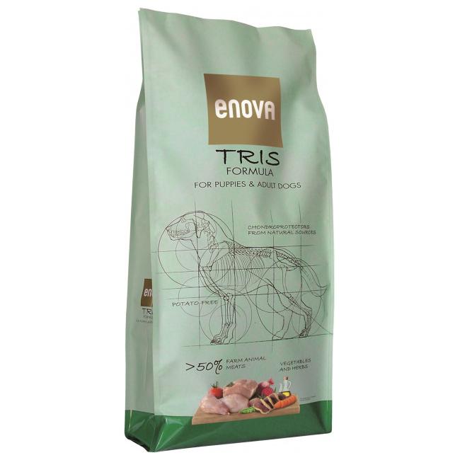 

Сухой корм для взрослых собак всех пород три вида мяса ENOVA TRIS FORMULA 20 кг бридер ENOVA BGL-EN-16