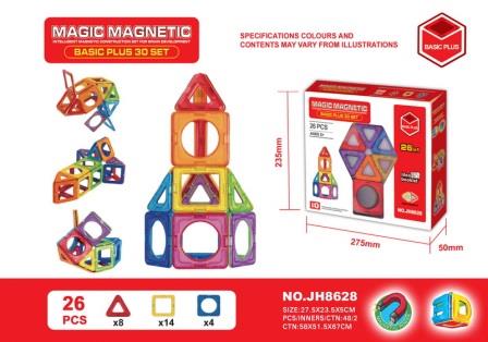 

Конструктор магнітний MAGIC MAGNETIC JH8628 26дет.кор.27,5*5*23,5см