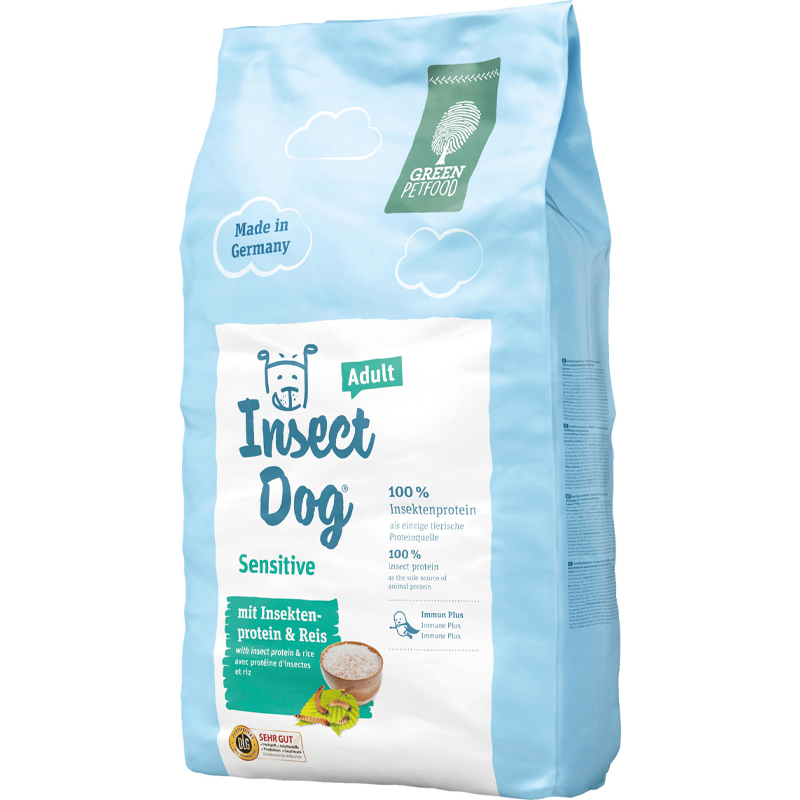 

Вегетарианский корм для собак с протеином насекомых и рисом Green Petfood Insect dog Adult Sensitive 900 г Green Pet Food BGL-GF-05