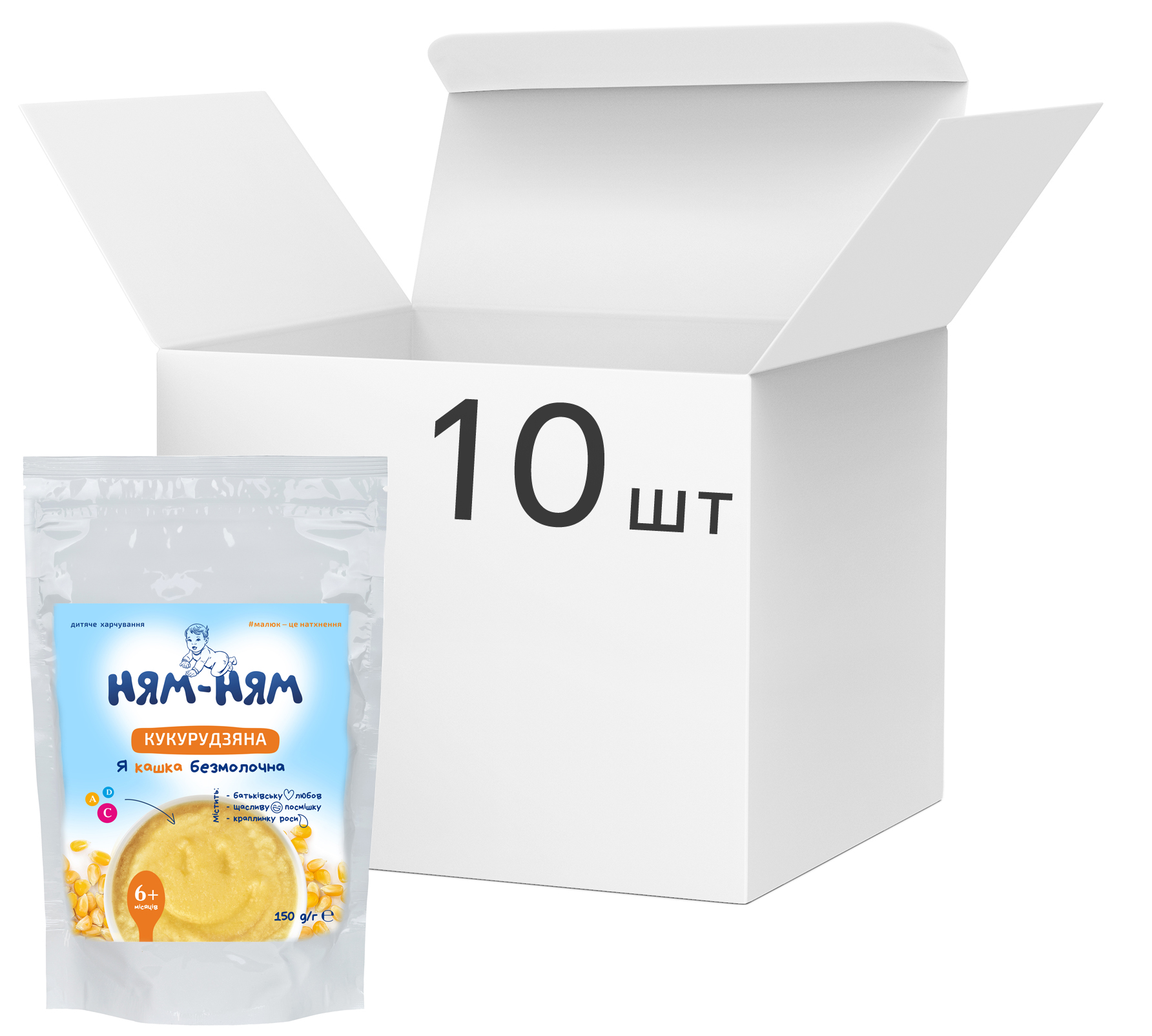 

Упаковка каши Ням-ням Кукурузная 150 г х 10 шт (4820001520675)