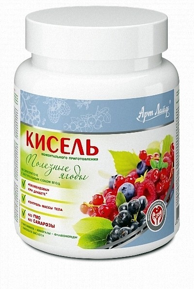 

Кисель Полезные ягоды на эритритоле Art Life, 300 грамм. (6160)