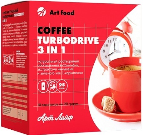 

Кофе Art Life Турбо Драйв 3в1 10 пакетиков по 20 гр (877)