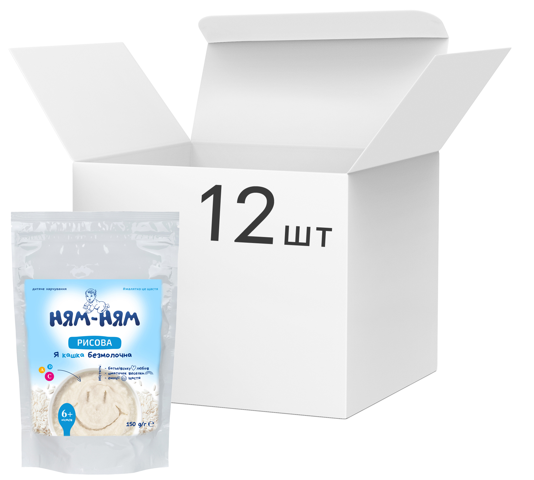 

Упаковка каши Ням-ням Рисовая 150 г х 12 шт (4820001520668)