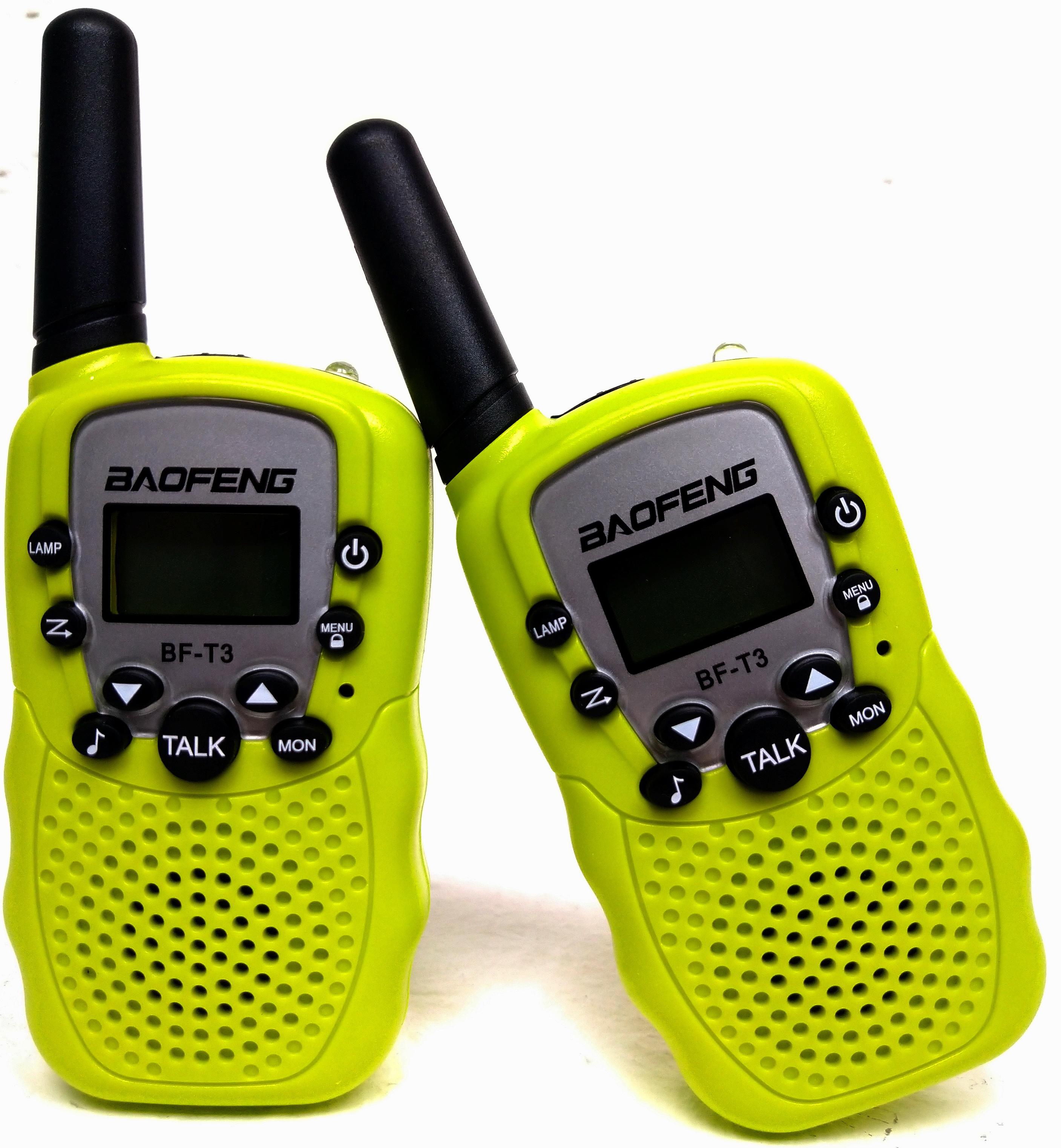 

Мини детская рация Baofeng 2 шт. лимонный дальность до 3км. (BF-T3 lime)