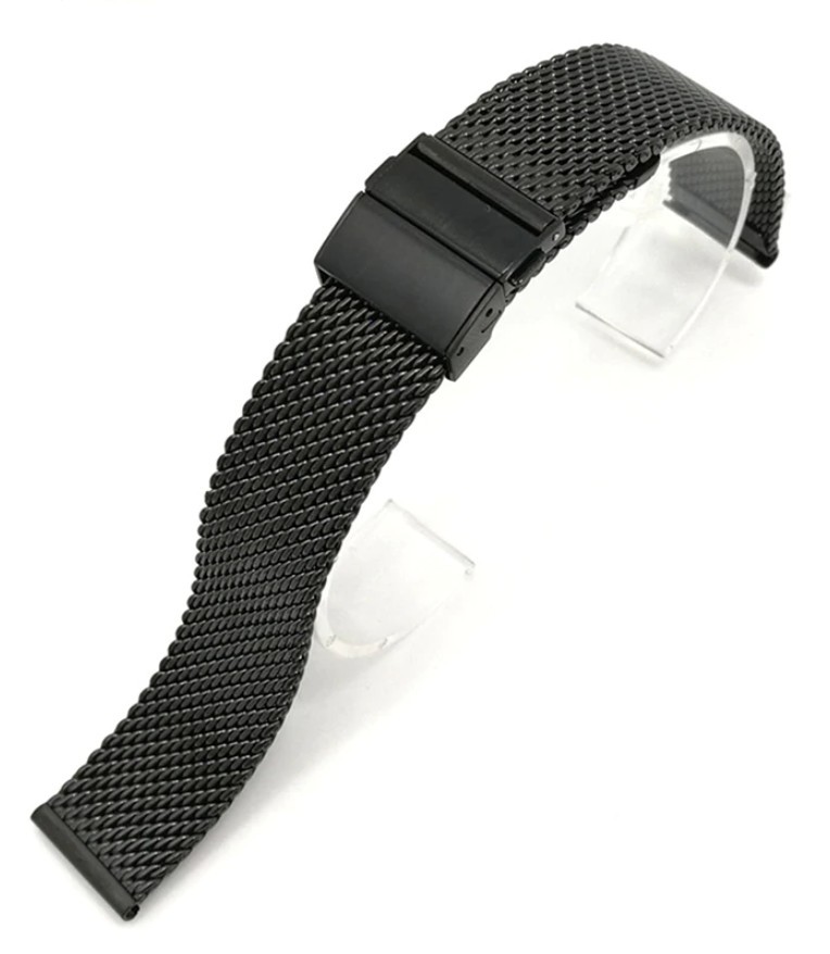 

Браслет для часов Watch Band из нержавеющей стали миланский стиль 20 мм Черный