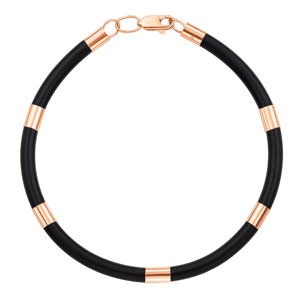 

Браслет из каучука с золотыми вставками и застежкой 000132823 18 размера