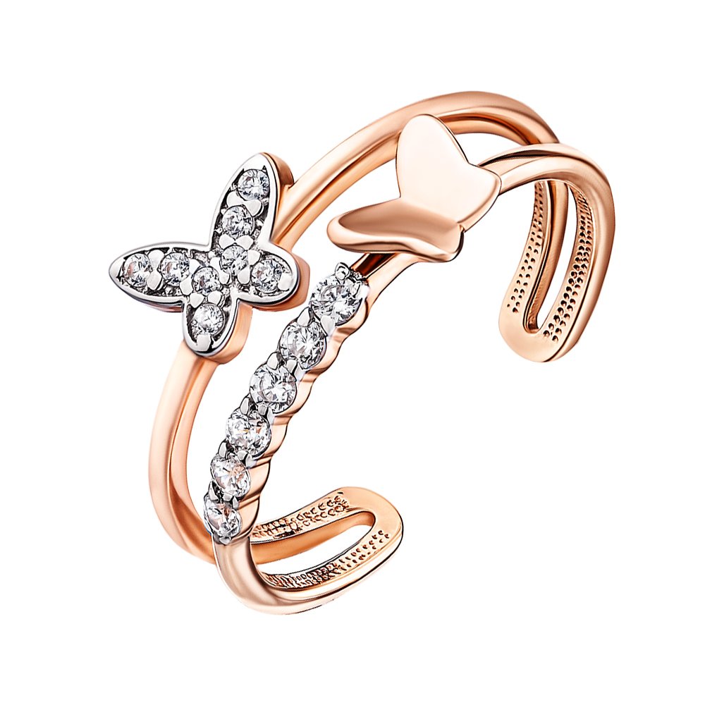 

Золотое кольцо в комбинированном цвете с фианитами 000147562 16 размера