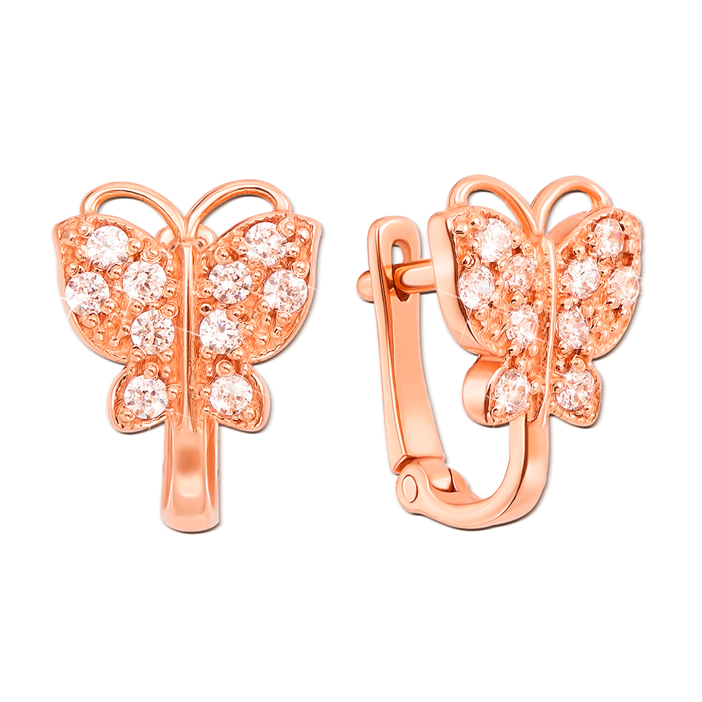 

Серьги из красного золота с фианитами 000106482
