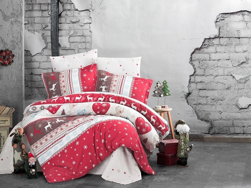 

Комплект постельного белья Clasy Santa Red Flanel евро