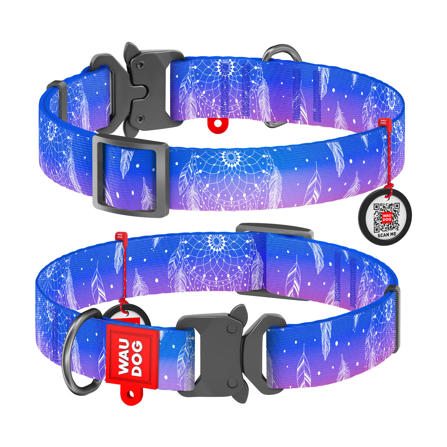 

Ошейник для собак с рисунком Ловец снов пряжка-фастекс Nylon WAUDOG ш. 25 мм, дл. 35-58 см WAUDOG BGL-WD-4619