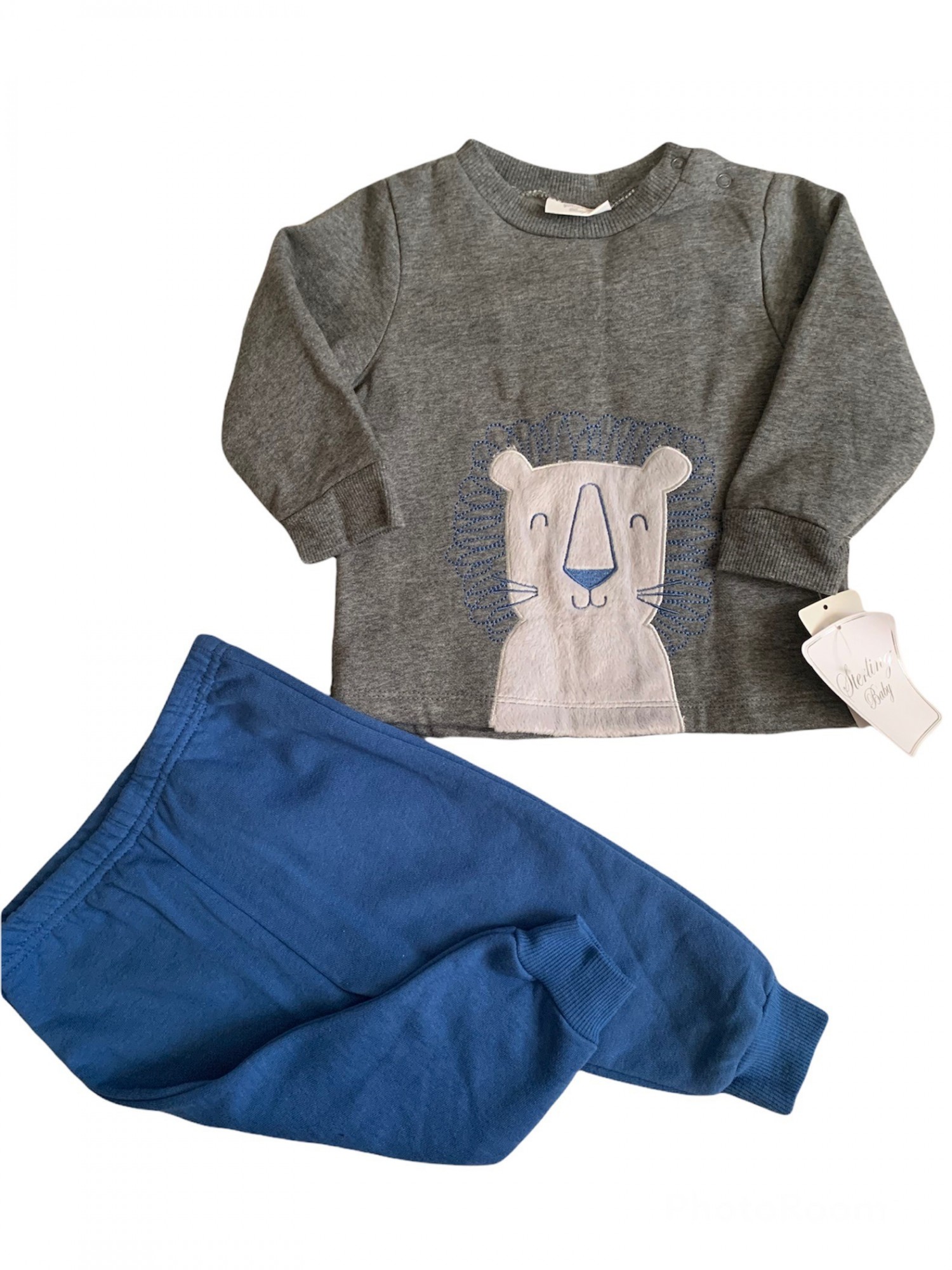 

Комплект( свитшот + штаны) Sterling baby 6/9 мес 68-72 см Серый/синий