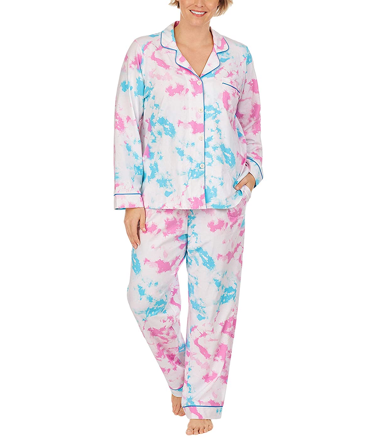 

Пижама BedHead Plus Size Long Sleeve Classic Notch Collar Pajama Set (Cotton Spandex) Escape, 1X