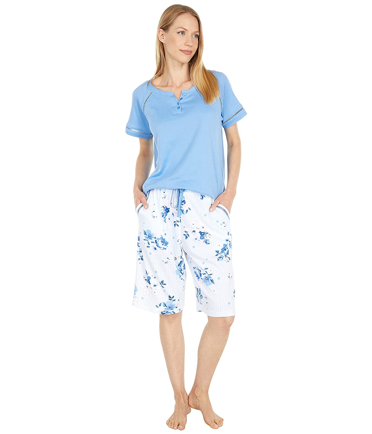 

Пижама Karen Neuburger Short Sleeve Top and Bermuda Set Sky Blue/Forget-Me-Not Floral,  (44, Пижама Karen Neuburger Short Sleeve Top and Bermuda Set Sky Blue/Forget-Me-Not Floral, S (44)