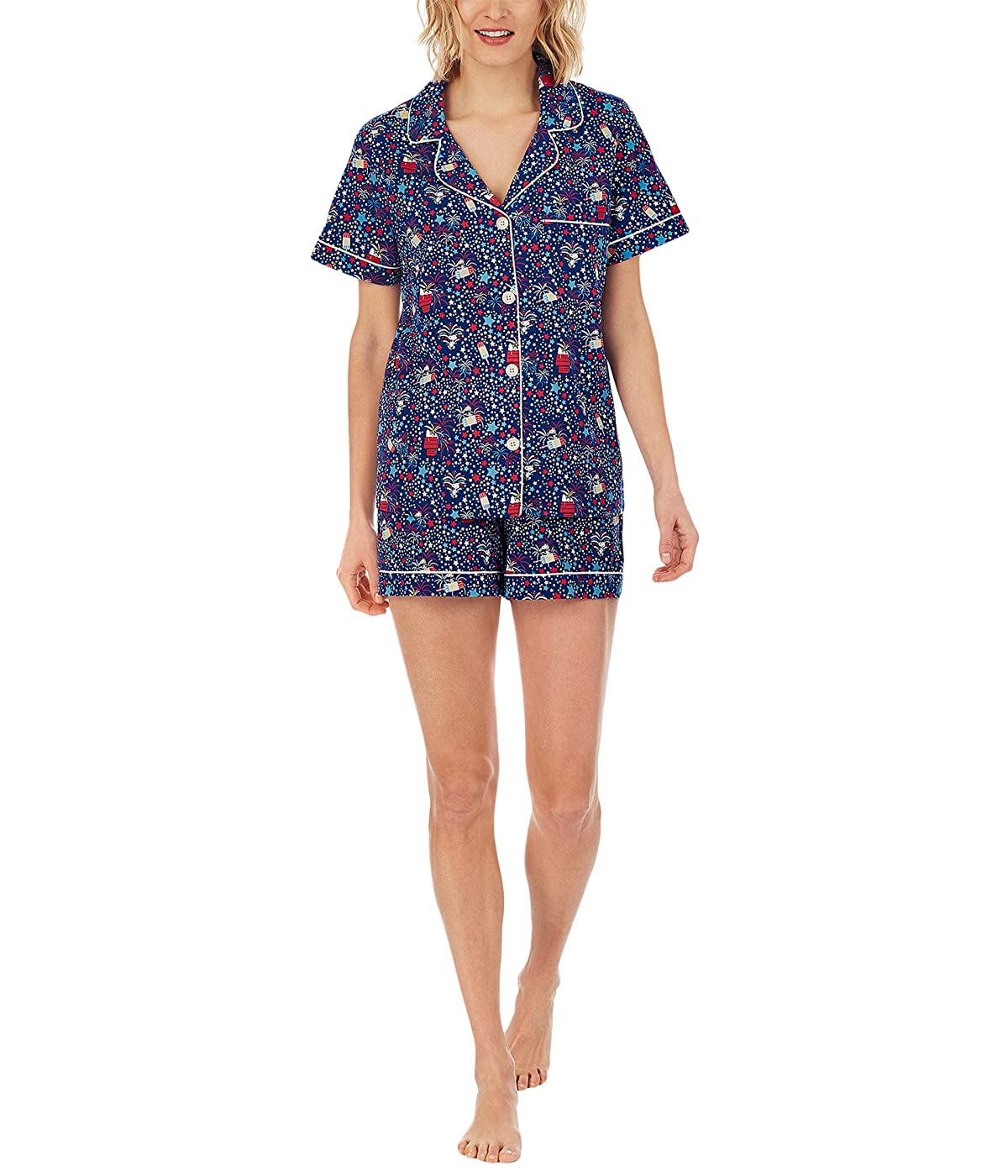 

Пижама BedHead Short Sleeve Classic Shorty Set (Cotton Spandex) Snoopy Americana,  (42, Пижама BedHead Short Sleeve Classic Shorty Set (Cotton Spandex) Snoopy Americana, XS (42)