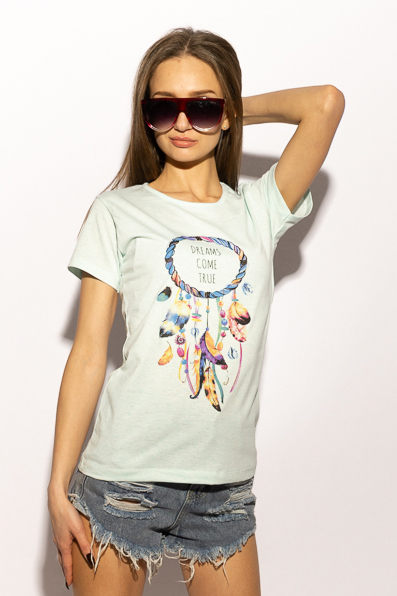 

Футболка женская ловец снов 600F361 (Мятный) ToS  Размер цвет Мятный, Футболка женская ловец снов 600F361 (Мятный) ToS S Размер цвет Мятный