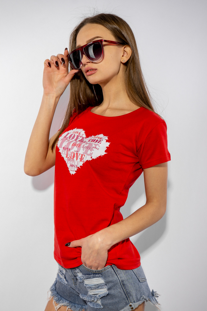 

Футболка женская сердце love 85F288-3 (Красный) ToS  Размер цвет Красный, Футболка женская сердце love 85F288-3 (Красный) ToS L Размер цвет Красный
