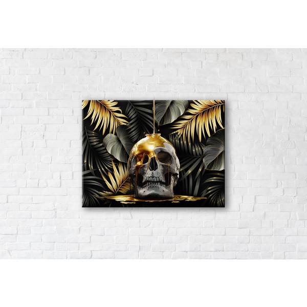 

Картина на холсте Golden Skull 90x120см Franklin