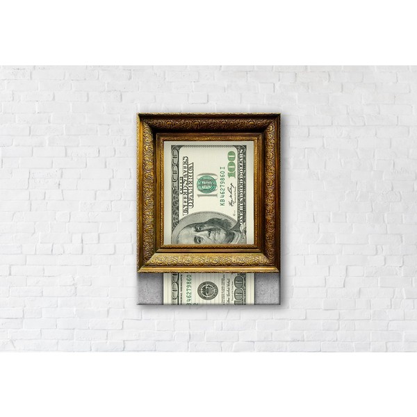 

Картина на холсте Banksy Dollar 75x100см Franklin