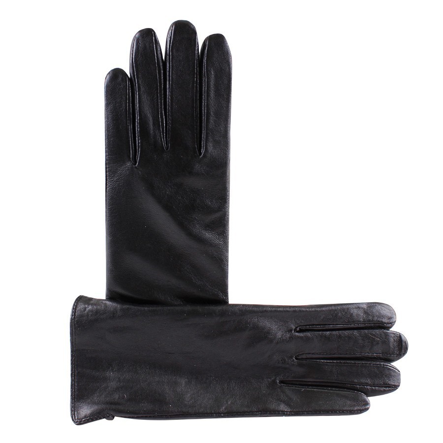 

Женские перчатки de esse из гладкой матовой кожи Черные L020-1 Размер 6.5