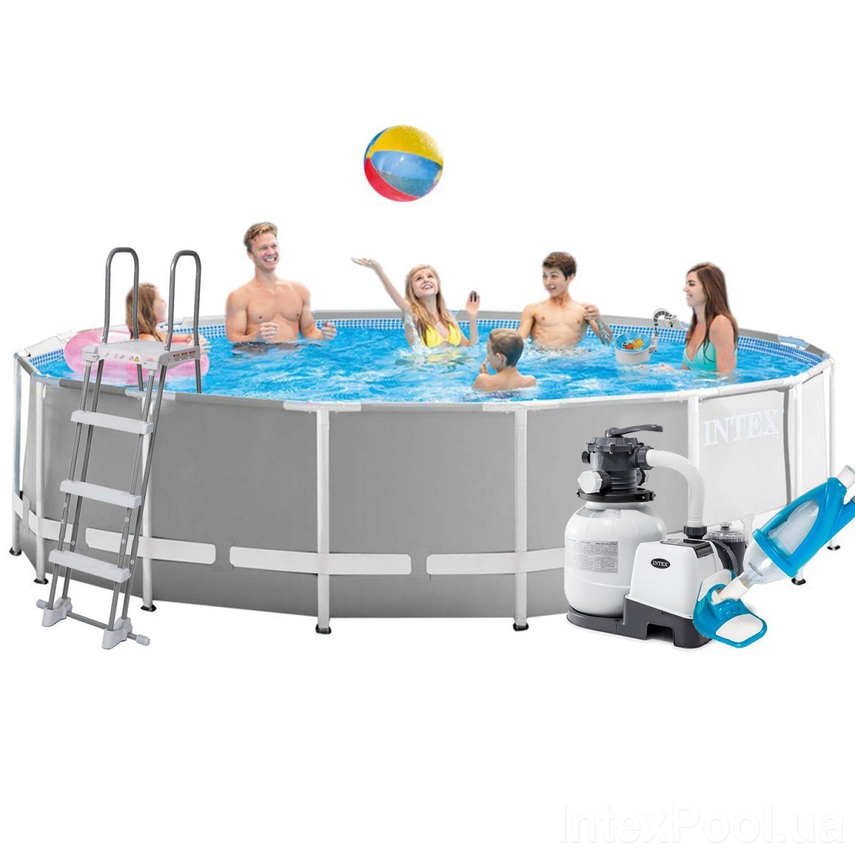 Каркасный бассейн Intex 26726 - 7, 457 x 122 см (6 000 л/ч, лестница ...