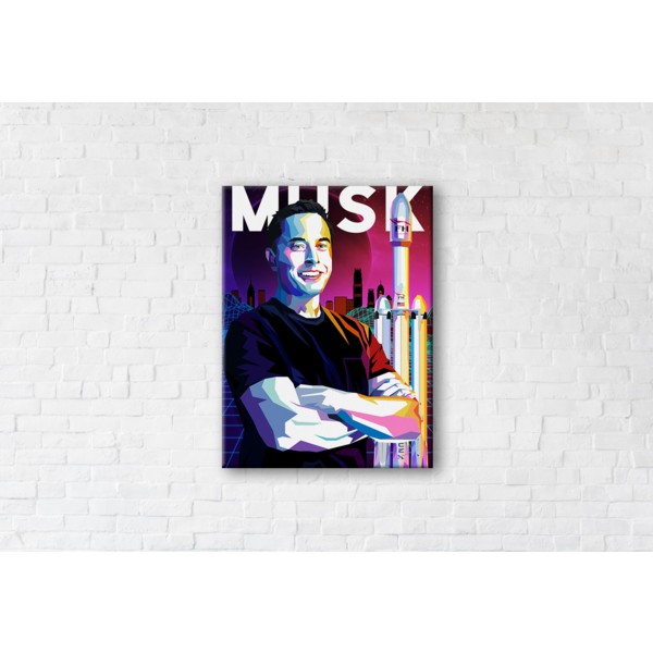 

Картина на холсте Elon Musk 75x100см Franklin