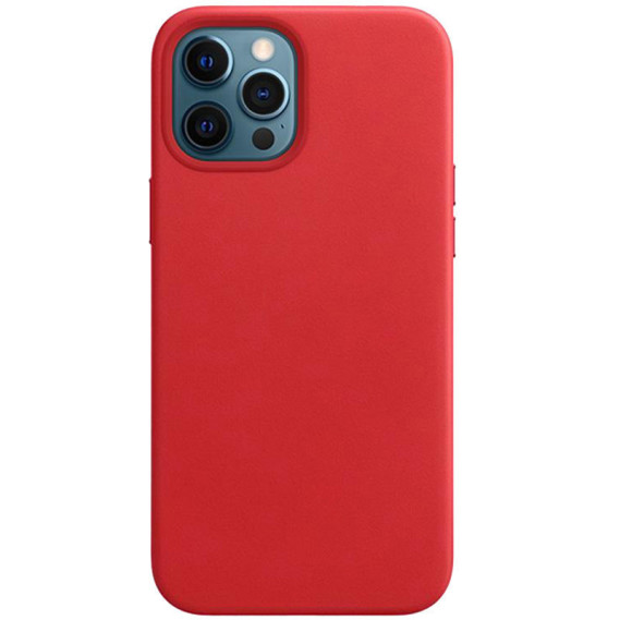 

Кожаный чехол Leather Case (AAA) without Logo для Apple iPhone 12 Pro Max (6.7") (Красный)