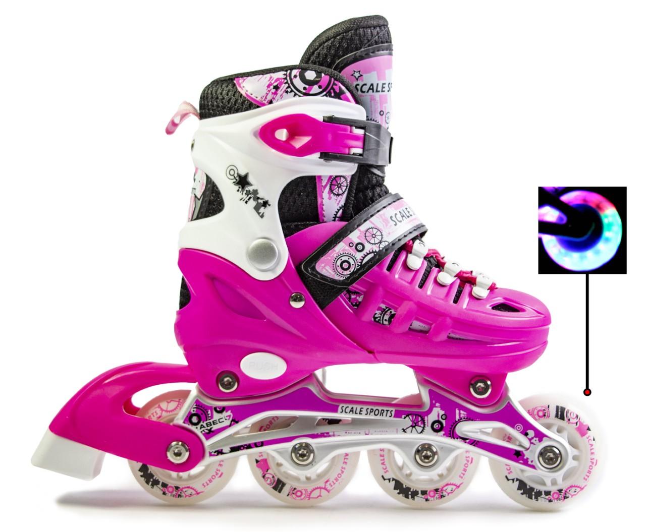

Роликовые коньки Scale Sports размер 38-41 раздвижные Малиновый (1313)