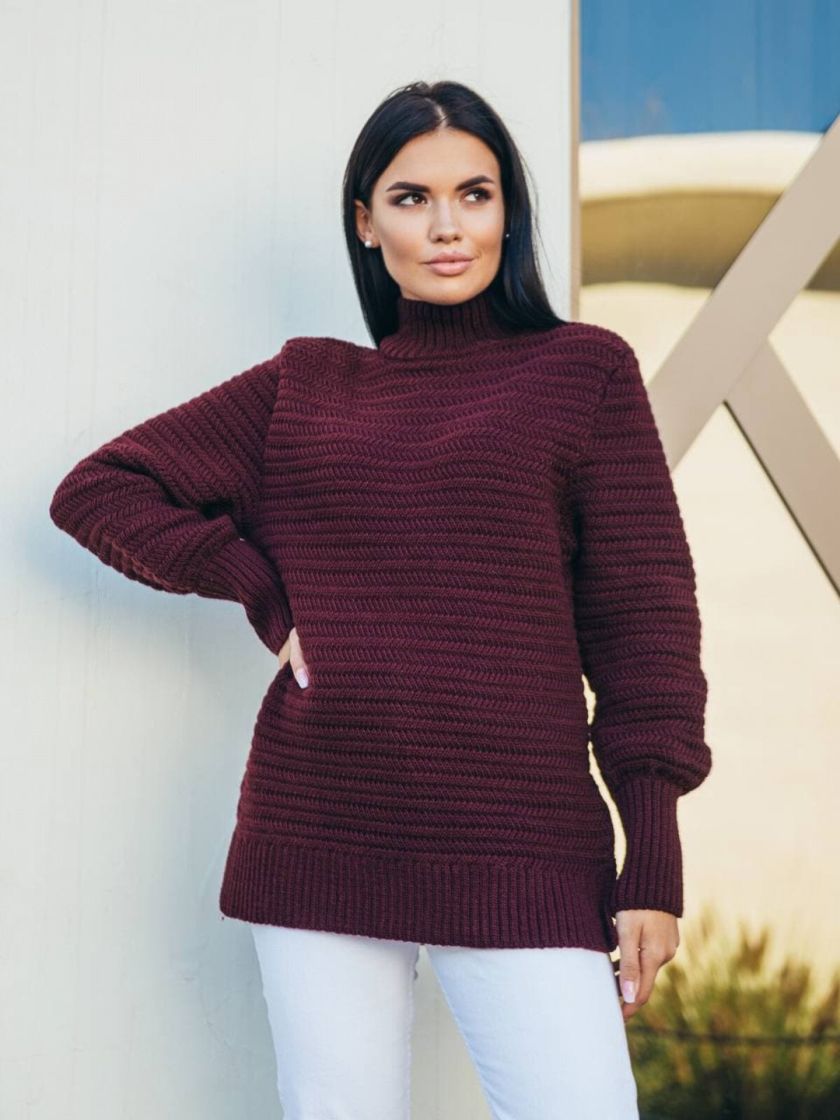 

Светр жіночий HAZARD 46-50 р. півбатал Lanvin 160 бордовий (46-50)