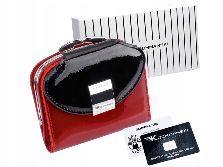 

Женский кожаный лакированный кошелёк Kochmanski с защитой RFID 9.7 х 11.5 х 3.2 см красный (K-SH2-55180)